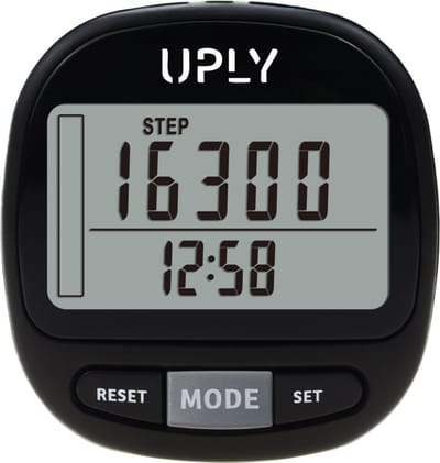 Uply Stappenteller met Clip & Draagkoord – 3D Sensor – Broekzak Pedometer – Inclusief Batterij – Zwart