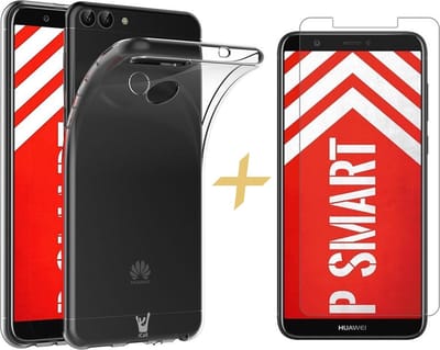 Hoesje geschikt voor Huawei P Smart 2019 - Transparant TPU Siliconen Soft Gel Case + Tempered Glass Screenprotector - van iCall