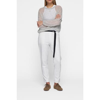 10DAYS Belted Pants Neoprene White Melee Größe: XS | Jogginghosen Outlet | Damen | Weiß