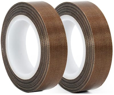 Hoge Temperatuur Hechtband - 2 Rollen van 10mm x 10m, Warmtebestendige Teflon Tape voor Vacuüm Apparaten, Handsealen en Pulssealen