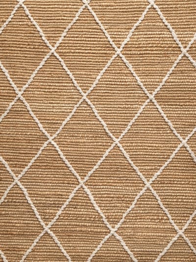 Flycarpets Laagpolig Vloerkleed Kunu Jute - Naturel / Goud / Wit 80x150 cm