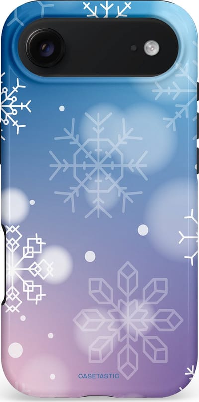 Casetastic hoesje geschikt voor Apple iPhone Air - MagSafe - Dubbellaagse bescherming - Winterse Sneeuwvlokken - Fashion Case - Lichtblauw Lavendel Lichtgrijs Lichtroze