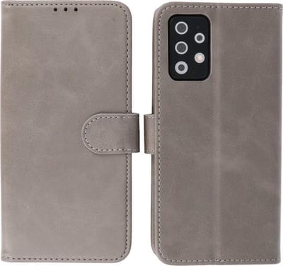 Hoesje Geschikt voor Samsung Galaxy A72 - Book Case Telefoonhoesje - Kaarthouder Portemonnee Hoesje - Wallet Cases - Grijs
