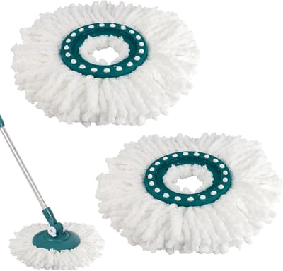 2 stuks vloerwissers reserveovertrek, mop vervangkop geschikt voor Leifheit Clean Twist Disc Mop Systèmes, dweilkop, vervangende microvezel, dweilmop reserveonderdelen voor alle