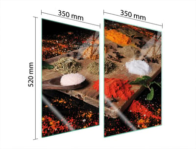 TMK ArtDeko Serie - Glazen Beschermplaat - 2x35x52 cm - Voor Alle Fornuis Types