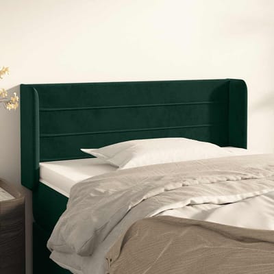 vidaXL Hoofdbord met randen 93x16x78/88 cm fluweel donkergroen