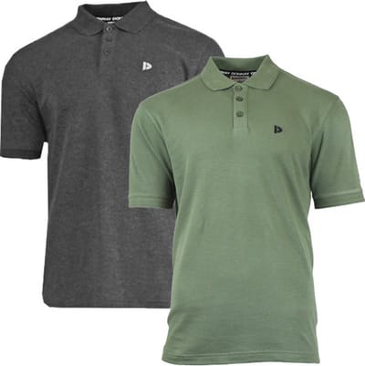 2-Pack Donnay - Polo (Noah) - Sportpolo - Heren - Charcoal/Army green (299) - maat XL