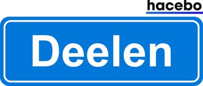 Hacebo - Plaatsnaam Sticker - 29x10 CM - Deelen sticker - Verkeersborden sticker - grappige cadeaus - Deelen