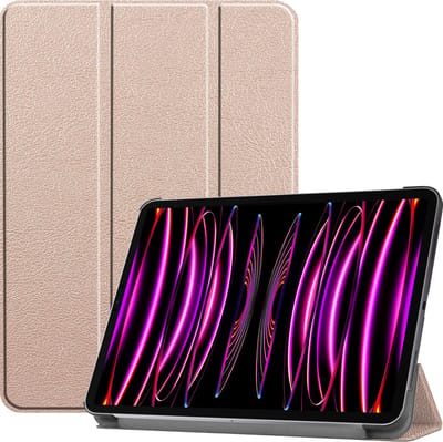 Hoesje - Geschikt voor Apple iPad Pro (2022) - 11 inch - 4e generatie - Dun & Stevig - Hardcover Book Case - Trifold Bookcase Hoes - Hard Cover - Tablethoes - Goud