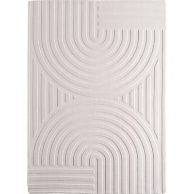 Japandi Vloerkleed Art - Hoogpolig - Scandinavisch Design - 3D-Effect - Creme- 240x340 CM