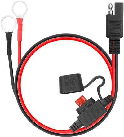 SAE naar O-Ring Aansluitkabel met 10A Zekering en 16AWG 2-Pins Connector voor Zonnepanelen, Motoren en Auto's (0.6M/2FT)
