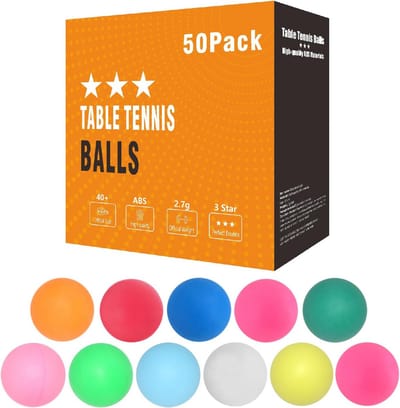50 Tafeltennisballen 40mm Wit/Gekleurd voor Training en Reclame