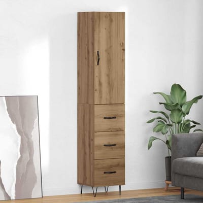 vidaXL Highboard Artisan Eiken 34,5 x 34 x 90 cm Bewerkt hout