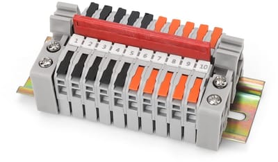 Allecto - DIN-rail-klemmenblokken - Elektrische terminal - Gemakkelijk te installeren - Grijs - Voor snelle bedrading - 10 stuks - Geschikt voor el...