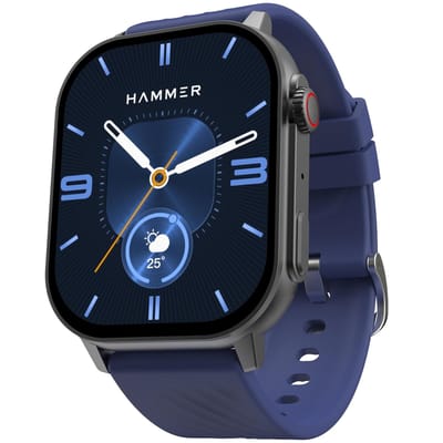 HAMMER Arctic 2.04  Super AMOLED Smartwatch, Metalen constructie, BT-bellen, Always On Display, Roterende kroon, Gesplitst scherm (Middernacht blauw) nachtblauwe kleur