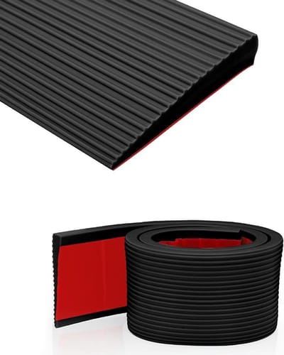 Drempelramps voor rolstoelen en scooters, antislip rubberen helling, ideaal voor strollers (150x8x1 cm)