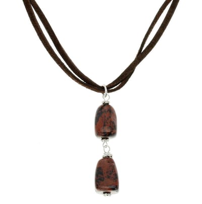 Behave - Dames Ketting - Natuursteen Hanger - Boho Chic - 40+5 cm