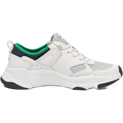 Hugo Boss Heren Asher Leren Hardlooptrainers (Wit)