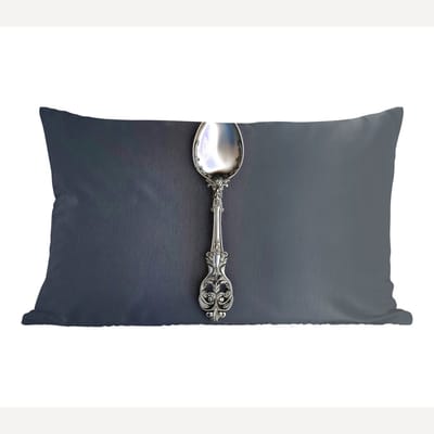 Sierkussens - Kussentjes Woonkamer - 60x40 cm - Lepel - Zilver - Metaal
