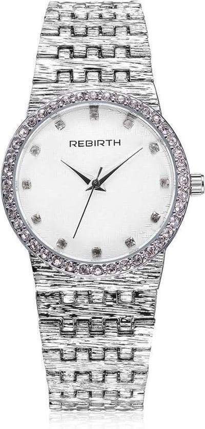 Rebirth Dames Horloge Zilver - 33 mm - Analoog Quartz - Zilverkleurige Schakelband