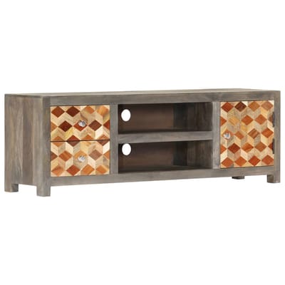 vidaXL - Tv-meubel - 120x30x40 - cm - massief - mangohout - grijs