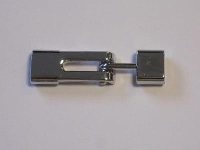Koordsluiting plat platinum 13x47 millimeter gat 25x95 millimeter 1 Stuks