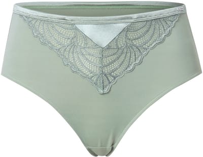 Ulla Popken - Dames - Midislip kant microvezel - Salbei groen - Maat 54+
