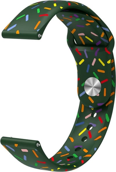 Siliconen bandje - geschikt voor Samsung Galaxy Watch 7 / Watch FE / Watch 6 / Watch 6 Classic / Watch 5 / Watch 5 Pro / Watch 4 / Watch 4 Classic / Watch 3 41 mm / Watch 42 mm / Active / Active 2 - grijs confetti