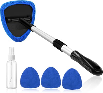 Herbruikbare Auto Voorruitreiniger met Microvezelpads - Ergonomische Wisser voor Binnen- en Buitenzijde