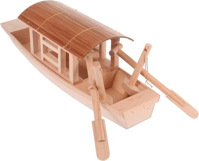Houten Zeilboot Model Vintage - Handgemaakt Decoratie Ornament voor Woonkamer en Kantoor