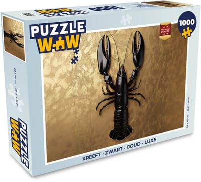 Puzzel Kreeft - Zwart - Goud - Luxe - Legpuzzel - Puzzel 1000 stukjes volwassenen