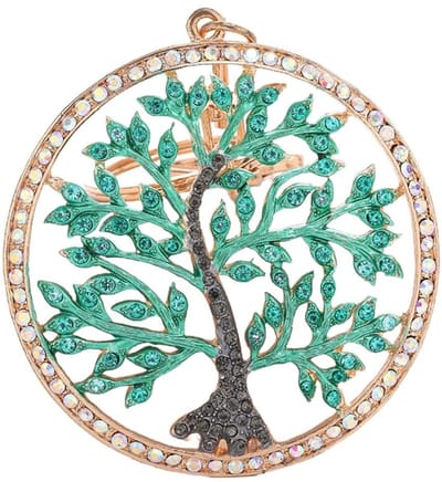 Allecto - Sleutelhanger - Levensboom sleutelhanger - Holle hanger van strass - Groen - Cadeau voor haar - Perfect voor koppels