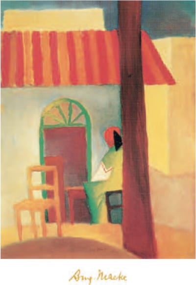August Macke - Turks café - Mini kunstposter - 24x30 cm