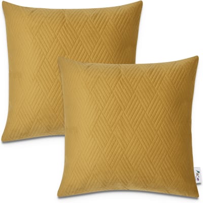 Kussensloop Chino geel 45x45 cm, 2 stuks
