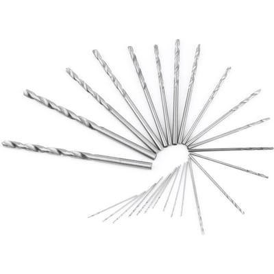 0.3 3.6mm Plage de Serrage Mandrin Perceuse Manuelle à Torsion avec 25 Forets HSS Outil de Perçage du Bois