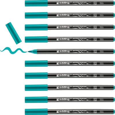 edding 4200 porseleinstift - turquoise - 10 pennen - penseelpunt 1-4 mm - viltstift voor het schilderen en decoreren van keramiek, porselein - vaatwasmachinebestendig, lichtechte inkt, sneldrogend