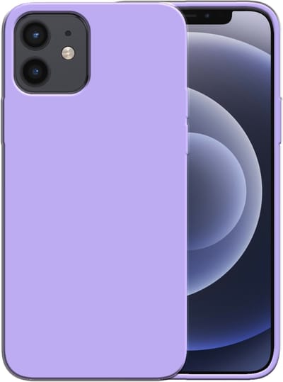 Smartphonica Siliconen hoesje voor iPhone 12/12 Pro case met zachte binnenkant - Paars geschikt voor iPhone 12;iPhone 12 Pro