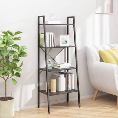 vidaXL - Opbergmeubel - met - 4 - schappen - 56x35x140 - cm - zwart
