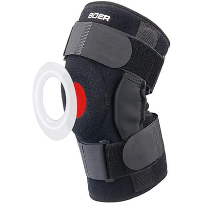 1 Pièce Genouillère Avec Double Stabilisateurs Métalliques Support Pour Déchirure du LCA du LCL du Ménisque Soulagement de la Douleur Arthritique XL noir