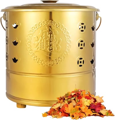 Verbrandingsoven RVS - Metalen Trommel - Buiten Rituelen - Draagbare Handgreep - 32 x 31 x 30 cm - Zilver