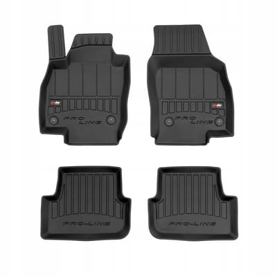 FROGUM PROLINE 3D Set - Rubberen Automatten + Kofferbakmat - Geschikt voor VW POLO VI Hatchback (vanaf 2017) - Hoge laadvloer - Zwart