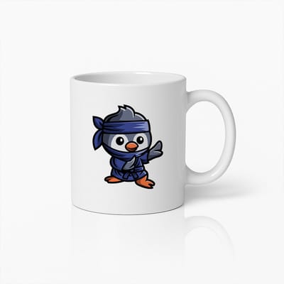 Schattige Ninja Pinguïn Cartoon Keramische Koffiemok – Leuk Cadeau voor Dieren- en Animefans