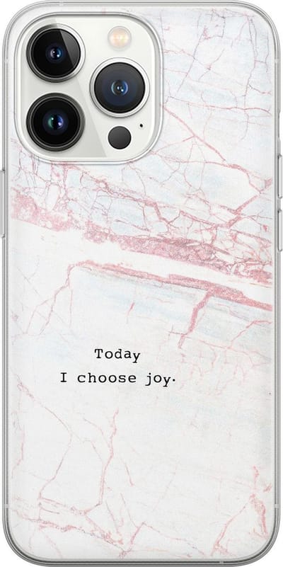 Leuke Telefoonhoesjes - Hoesje geschikt voor iPhone 13 Pro - Today I choose joy - Soft case - TPU - Tekst - Grijs
