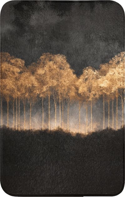 WC mat 50x80 cm - Antislip - Gouden Bomen in Mistig Landschap - Toiletmat - Vloermat - Douchemat - Toilet tapijt - Toiletmatten