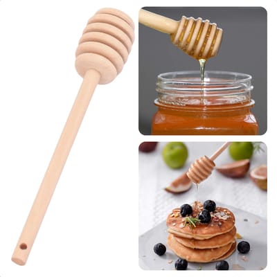 Houten Honinglepel - Honing Lepel - Honeydripper - Lotushout - 15x2.8 cm - Perfect voor Honing - Inclusief EBOOK