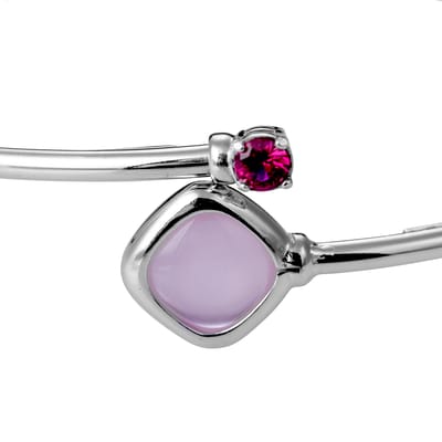 Orphelia ZA-7404 - Armband Bangle - Zilver 925 - Zirkonia / Milky Glass - 58 mm