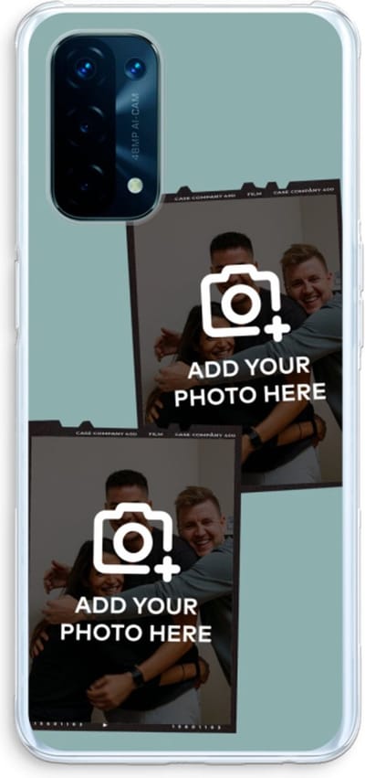 Gepersonaliseerd - Case Company® - Hoesje geschikt voor Oppo A74 5G hoesje - Polaroid Zwart - Soft Cover Telefoonhoesje - Bescherming aan alle Kanten en Schermrand