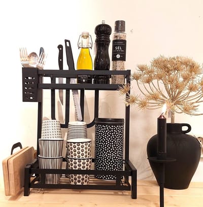 PINGYANG RONGRONG HANDICRAFT FACTORY - Keukenkastorganizer - 2-lagen - Zwart - Loftstijl