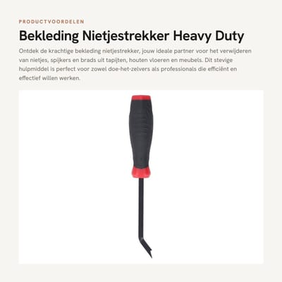 Dailygoods- Nietjestrekker Heavy-Duty - Nietjesverwijderaar - Spijkertrekker - Gereedschap voor Tapijten - Houten Vloeren - Cr V-Staal - Nageltrekker