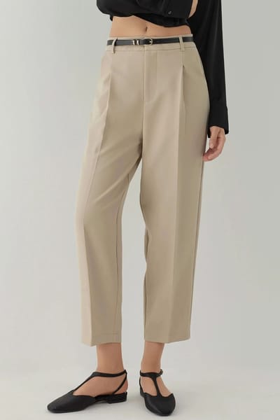 Hoge Taille Geplooide Broek